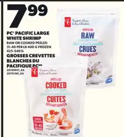 Independent Grocer PC PACIFIC LARGE WHITE SHRIMP, 31-40 PER LB 425-540 G G FROZEN 425-540 G offer