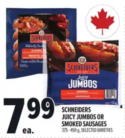 Metro SCHNEIDERS JUICY JUMBOS OR SMOKED SAUSAGES offer