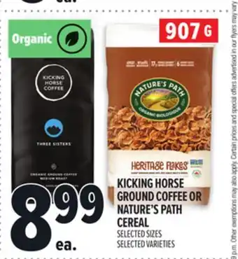 Metro KICKING HORSE GROUND COFFEE OR NATURE'S PATH CEREAL offer