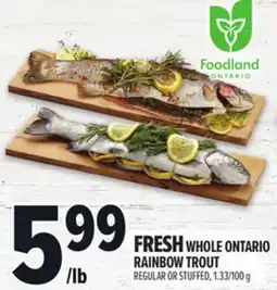 Metro FRESH WHOLE ONTARIO RAINBOW TROUT offer