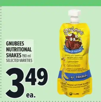 Metro GNUBEES NUTRITIONAL SHAKES offer