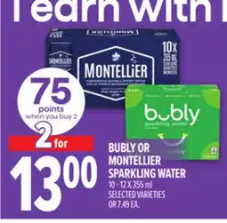 Metro BUBLY OR MONTELLIER SPARKLING WATER offer