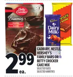 Metro CADBURY, NESTLÉ, HERSHEY'S FAMILY BARS OR BETTY CROCKER CAKE MIX offer