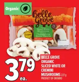 Metro BELLE GROVE ORGANIC SLICED WHITE OR CREMINI MUSHROOMS offer