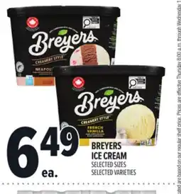 Metro BREYERS ICE CREAM offer