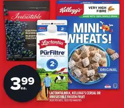 Metro LACTANTIA MILK, KELLOGG'S CEREAL OR IRRESISTIBLE FROZEN FRUIT offer