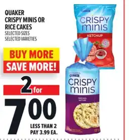 Metro QUAKER CRISPY MINIS OR RICE CAKES offer