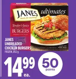 Metro JANES UNBREADED CHICKEN BURGERS offer