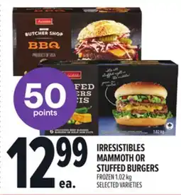 Metro IRRESISTIBLES MAMMOTH OR STUFFED BURGERS offer