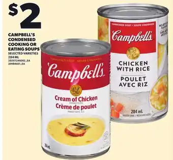 Loblaws CAMPBELL'S CONDENSED COOKING OR EATING SOUPS, 284ML offer