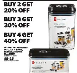 Loblaws PC PANTRY CANNISTERS, PC CLICK-N-STORE, TRITAN PANTRY OR SEAL TIGHT offer