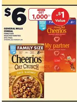 Loblaws GENERAL MILLS CEREAL, 475-778G offer