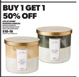 Loblaws LIFE AT HOME SCENTED CANDLES offer