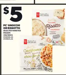 Loblaws PC GNOCCHI OR RISSOTTO, 350/400G offer