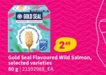 Loblaws GOLD SEAL FLAVOURED WILD SALMON,80g offer