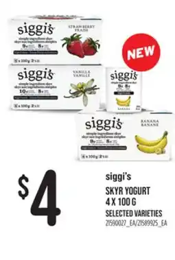 Loblaws SIGGI'S SKYR YOGURT, 4 X 100 G offer