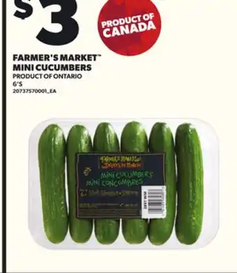 Loblaws FARMER'S MARKET MINI CUCUMBERS, 6'S offer