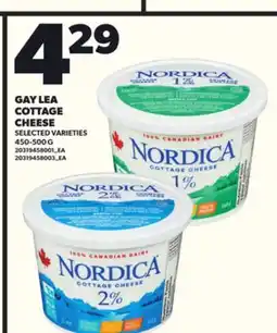 Loblaws GAY LEA COTTAGE CHEESE, 450-500G offer