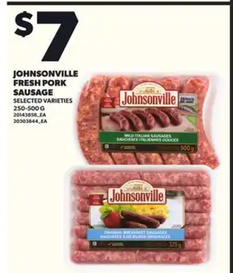 Loblaws JOHNSONVILLE FRESH PORK SAUSAGE, 250-500 G offer