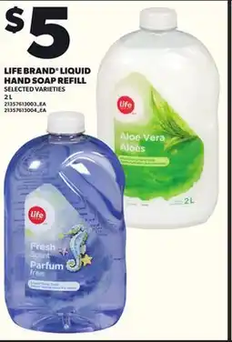 Loblaws LIFE BRAND LIQUID HAND SOAP REFILL, 2L offer