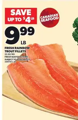 Loblaws FRESH RAINBOW TROUT FILLETS offer