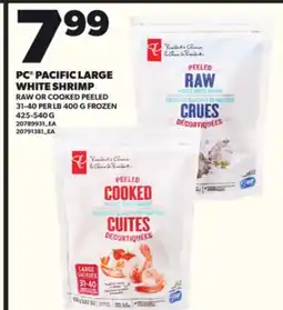 Loblaws PC PACIFIC LARGE WHITE SHRIMP, 425-540G offer