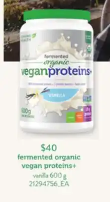 Loblaws FERMENTED ORGANIC VEGAN PROTEINS+ VANILLA 600G offer