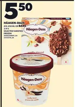 Loblaws HÄAGEN-DAZS, 414-450 ML OR BARS, 3/4'S offer