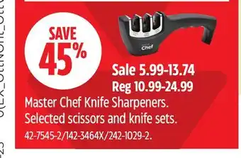 Canadian Tire Master Chef Knife Sharpeners. Selected scissors and knife sets offer