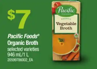 Loblaws PACIFIC FOODS ORGANIC BROTH, 946 ml/1L offer