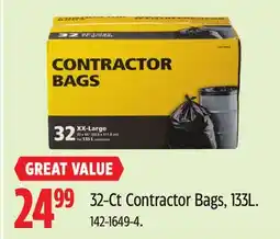 Canadian Tire Value 32-Ct Contractor Bags, 133L offer