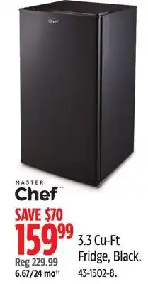 Canadian Tire Master Chef 3.3 Cu-Ft Fridge offer