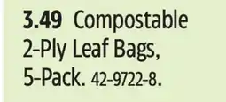 Canadian Tire Compostable 2-Ply Leaf Bags, 5-Pack offer