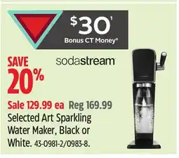 Canadian Tire Sodastream Selected Art Sparkling Water Maker, Black or White offer