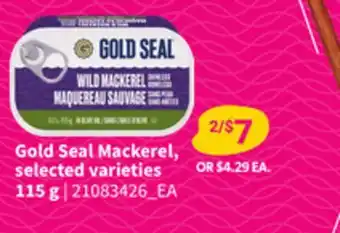 Loblaws GOLD SEAL MACKEREL, 115 G offer