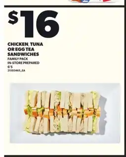 Loblaws CHICKEN, TUNA OR EGG TEA SANDWICHES, 6'S offer