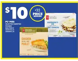 Loblaws PC PIES, 800/900 G offer