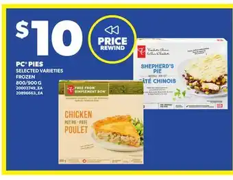 Loblaws PC PIES, 800/900 G offer