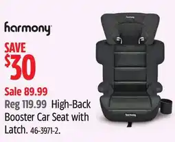 Canadian Tire Harmony Booster Car Seat with Latch offer