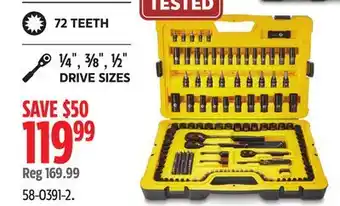 Canadian Tire TESTED 72 TEETH ¼ , ⅜ , ½ DRIVE SIZES offer