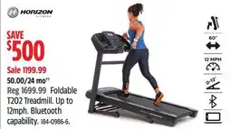 Canadian Tire Horizon Foldable T202 Treadmill offer