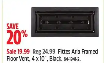 Canadian Tire Fittes Aria Framed Floor Vent, 4 x 10˝, Black offer