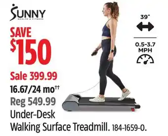 Canadian Tire Sunny Under-Desk Walking Surface Treadmill offer