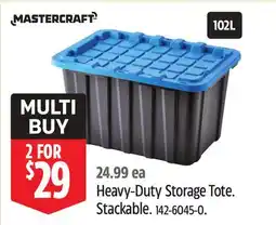 Canadian Tire Mastercraft Heavy-Duty Storage Tote. Stackable offer