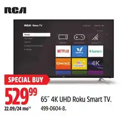 Canadian Tire RCA 65˝ 4K UHD Roku Smart TV offer