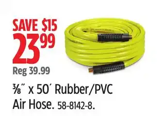 Canadian Tire Mastercraft 3⁄8˝ x 50´ Rubber/PVC Air Hose offer