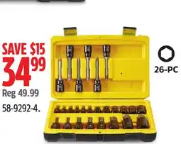 Canadian Tire Stanley Professional Grade Black Chrome Torx Bit Socket Set 26 PC offer