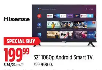 Canadian Tire Hisense 32˝ 1080p Android Smart TV offer