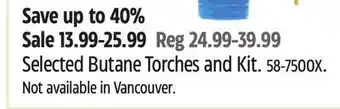 Canadian Tire Iroda Selected Butane Torches and Kit offer