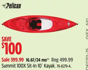 Canadian Tire Pelican Summit 100X Sit-In 10´ Kayak offer